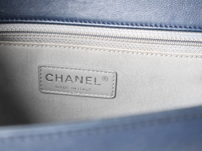 CHANEL Seal 18 Series Boy Chanel Matelasse Lambskin Chain Shoulder Bag Navy
