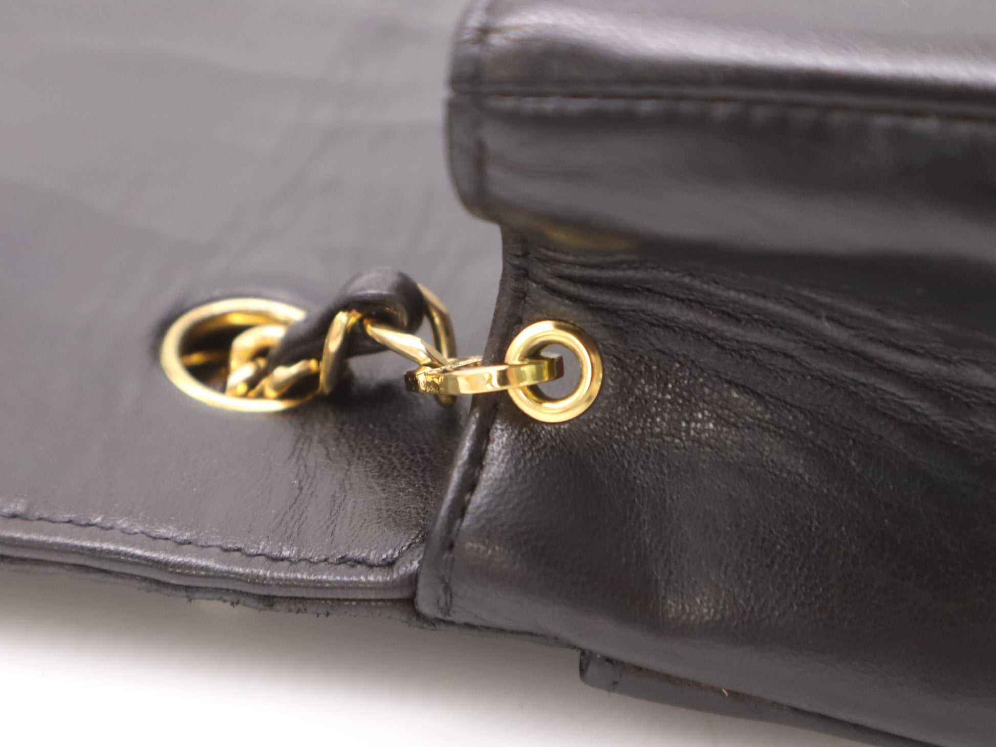 CHANEL Mademoiselle 25 Lambskin Shoulder Bag with Small Flap, Small Chain, Turn Lock, Gold Hardware, Black Seal, Card Included, 2566562