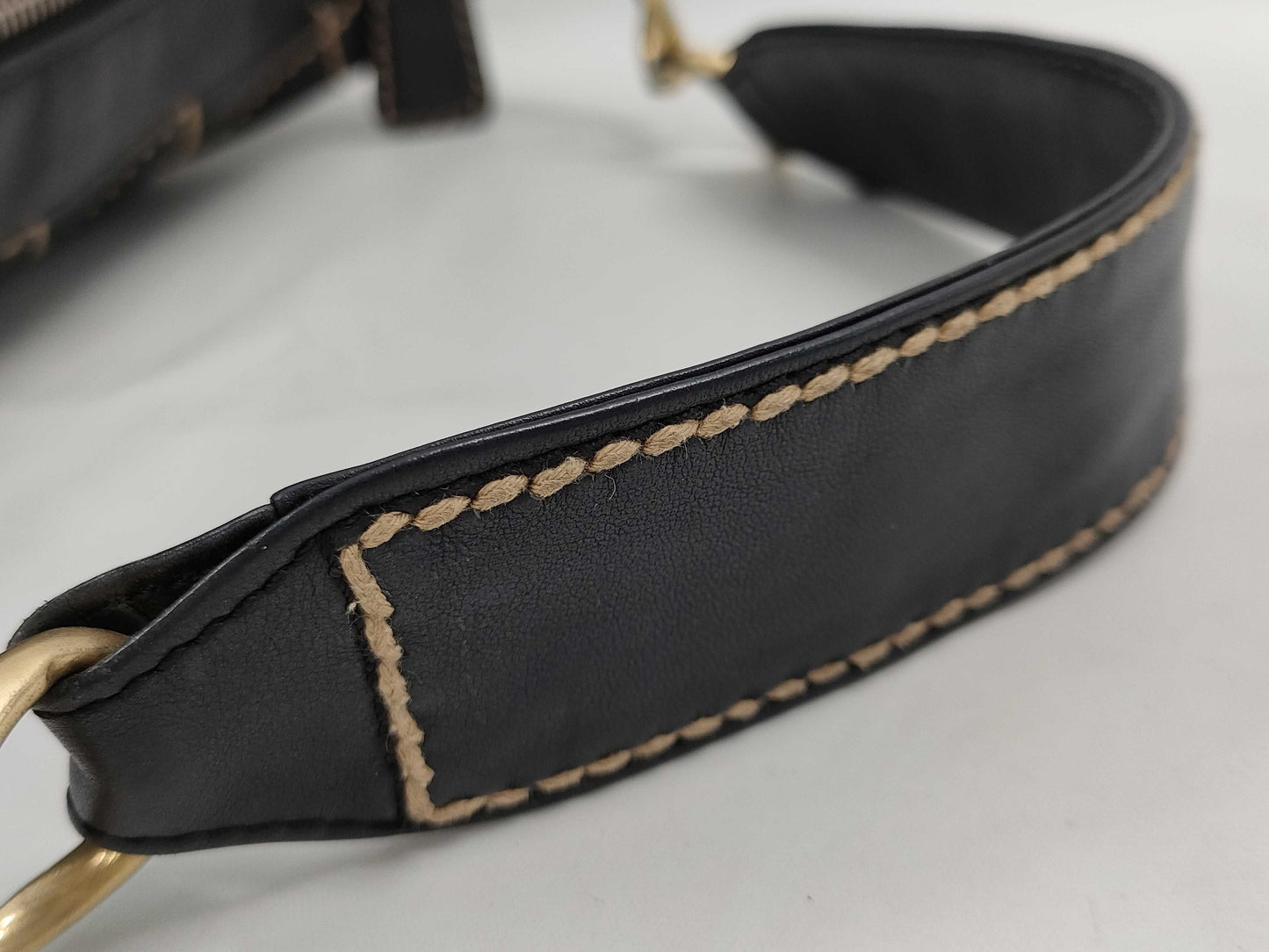 CHANEL One-Shoulder Bag Wild Stitch Calfskin Black