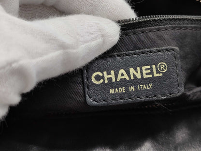 CHANEL One-Shoulder Bag Wild Stitch Calfskin Black