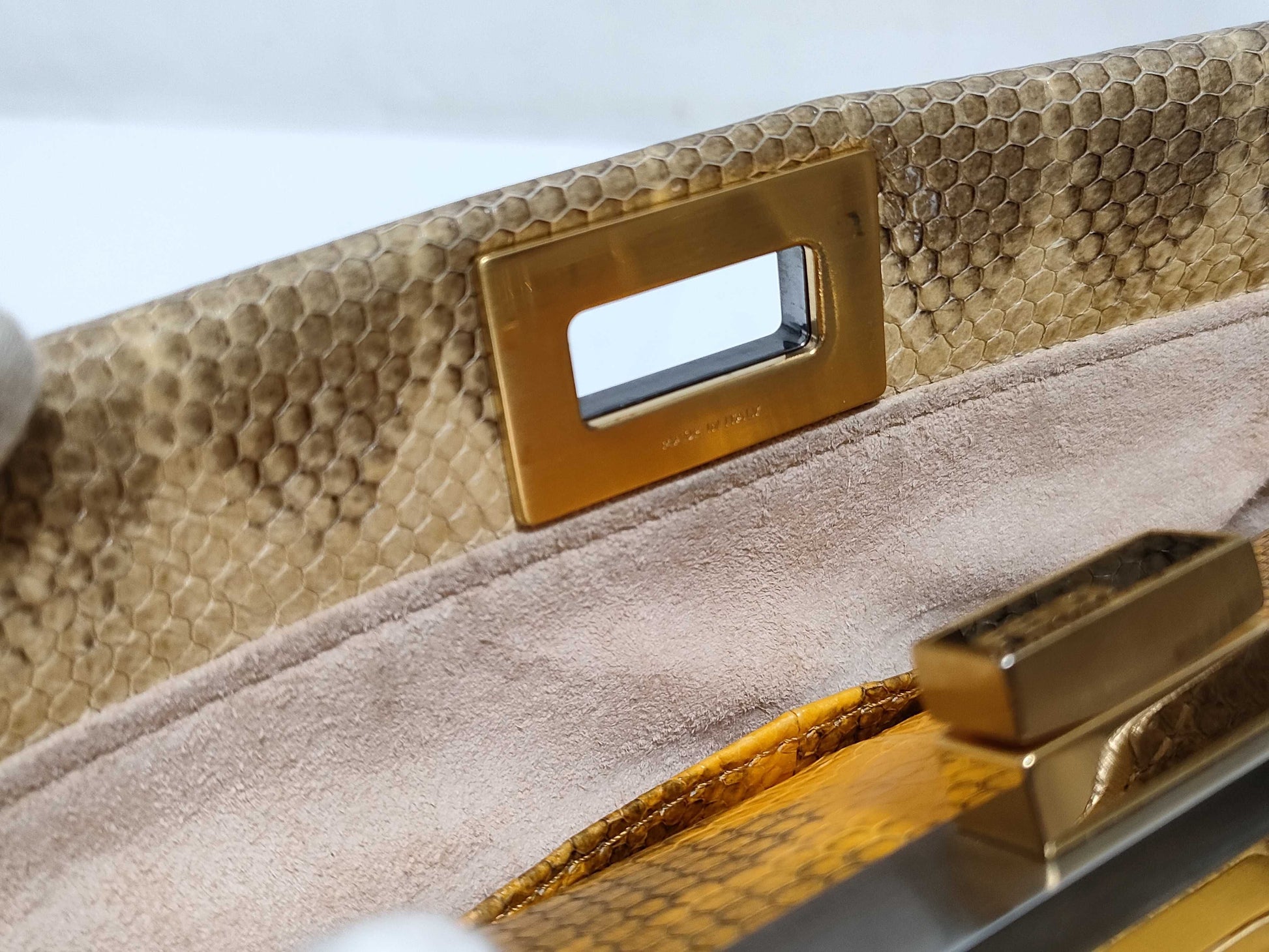 FENDI Mini Peekaboo Python 2-Way Handbag