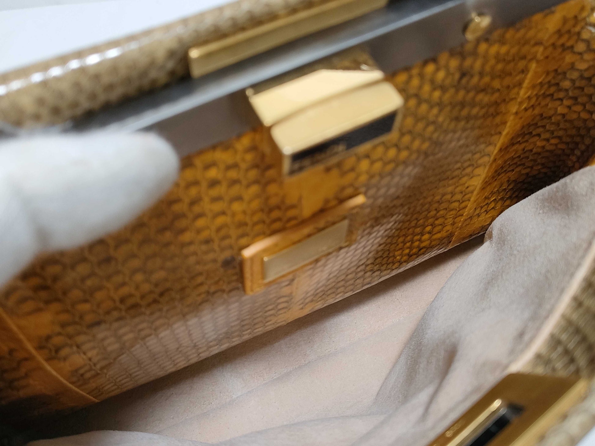 FENDI Mini Peekaboo Python 2-Way Handbag