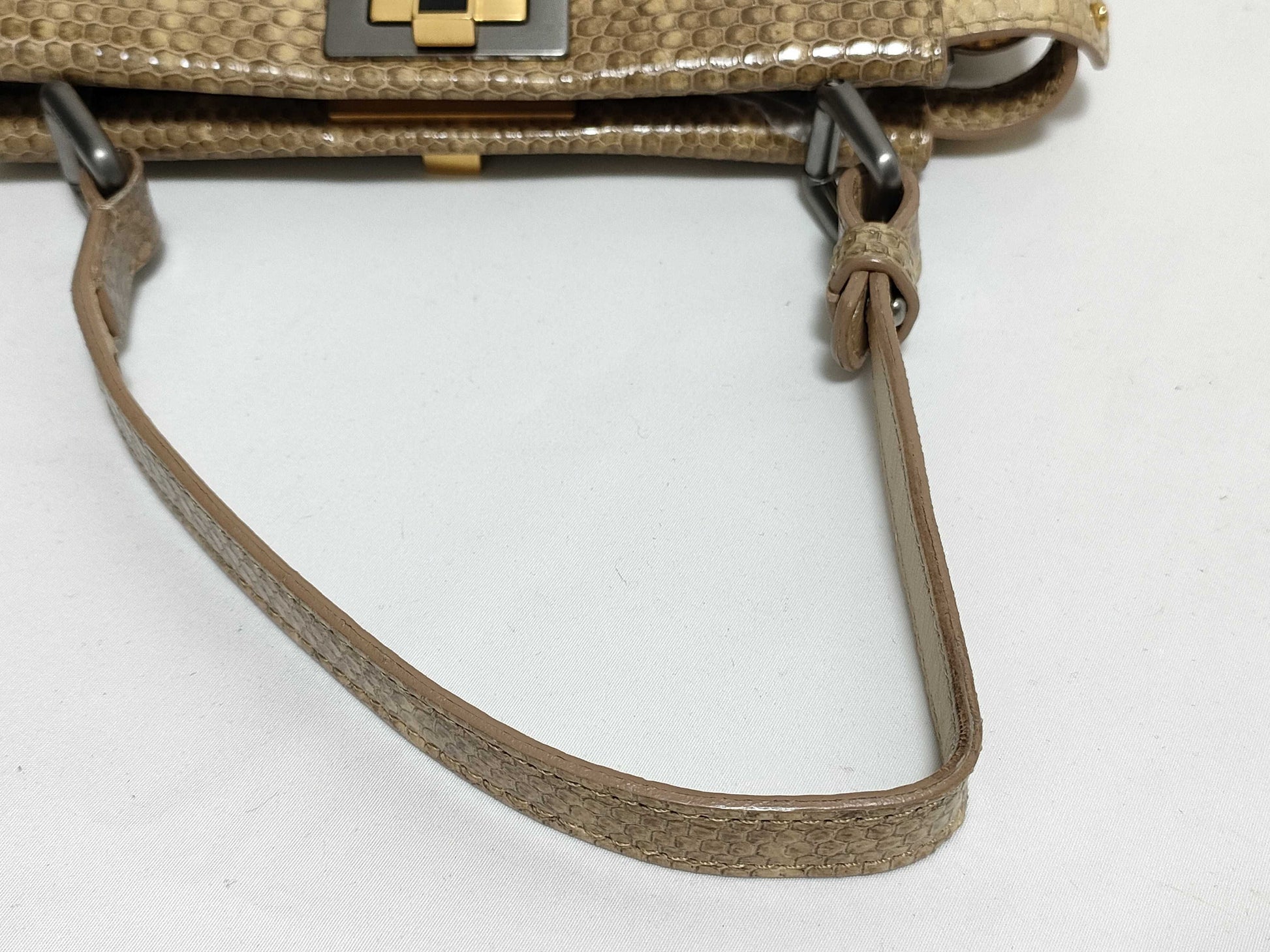 FENDI Mini Peekaboo Python 2-Way Handbag