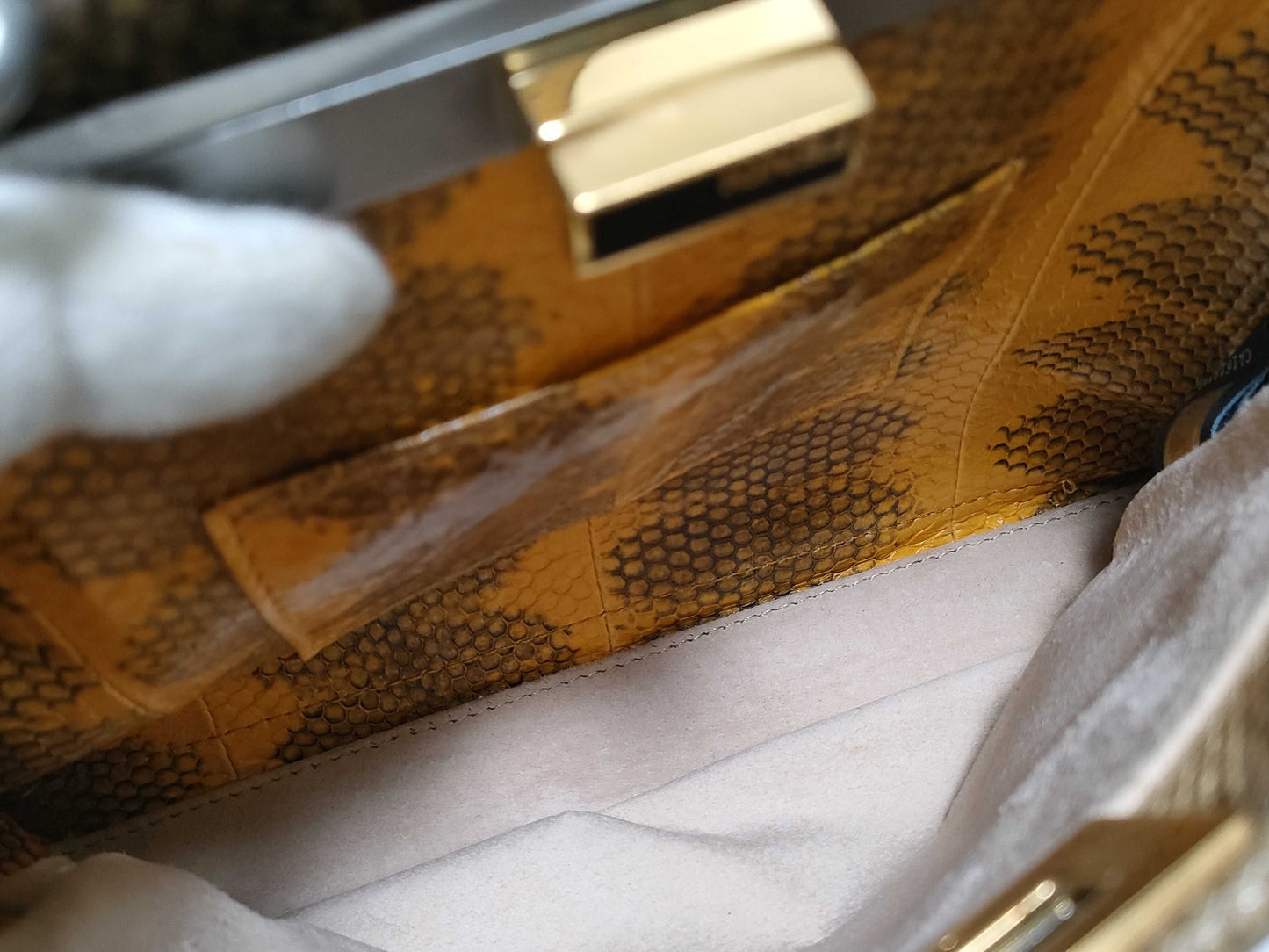 FENDI Mini Peekaboo Python 2-Way Handbag