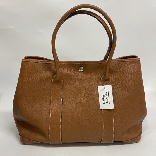 HERMES Garden Party PM Tote Bag, Country Brown, Women's Handbag