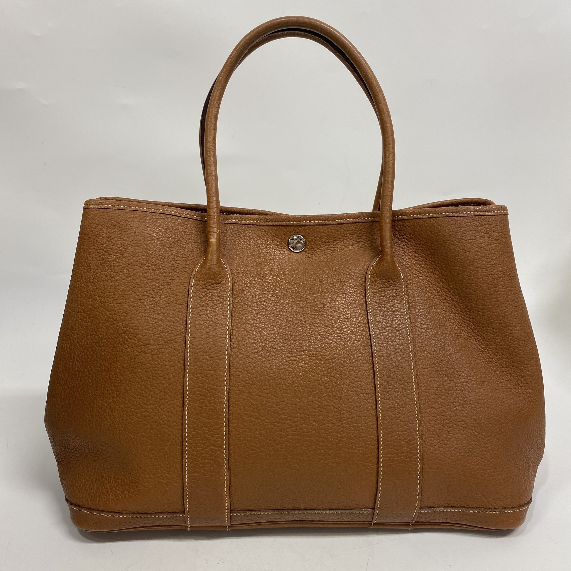 HERMES Garden Party PM Tote Bag, Country Brown, Women's Handbag