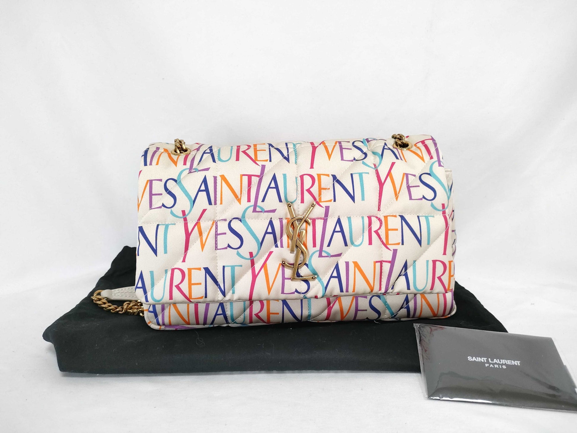 SAINT LAURENT Unused YSL Logo Chain Shoulder Bag