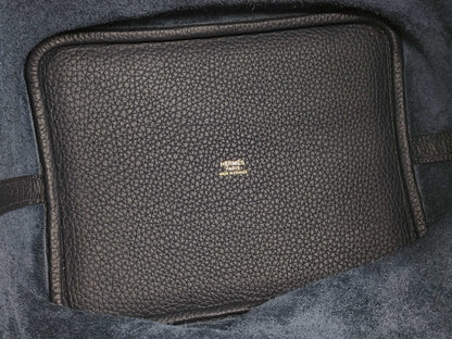 HERMES Picotin Lock MM Navy D Stamp Taurillon Clemence Leather GD Hardware Handbag