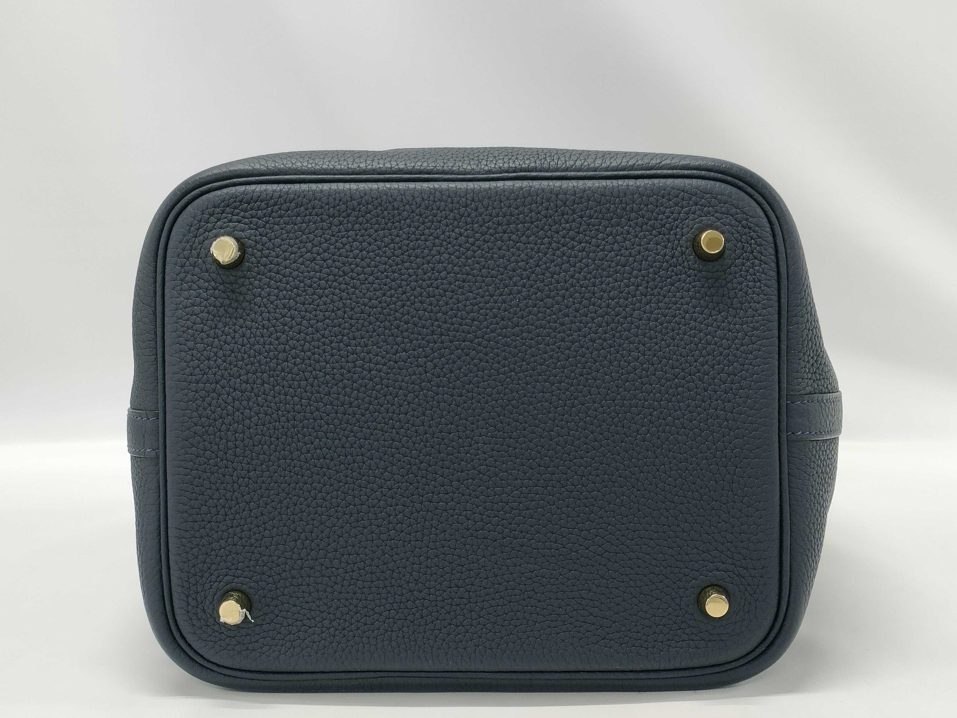HERMES Picotin Lock MM Navy D Stamp Taurillon Clemence Leather GD Hardware Handbag