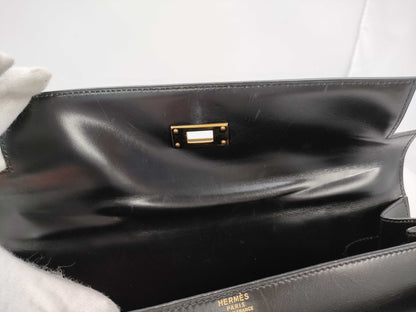 HERMES Kelly 32 Box Calf Black Handbag