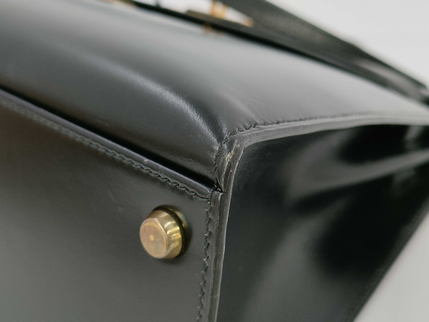 HERMES Kelly 32 Box Calf Black Handbag