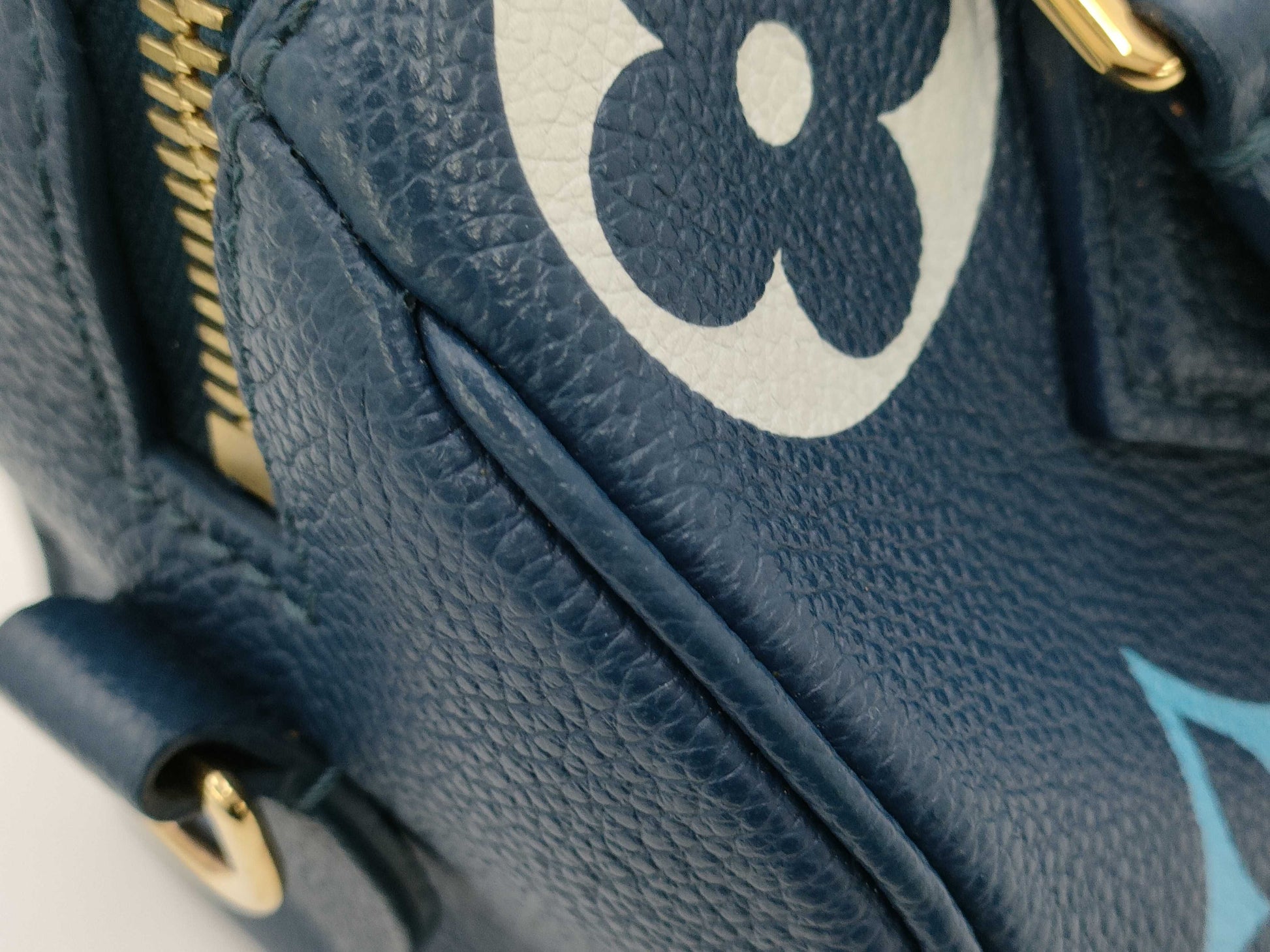 LOUIS VUITTON Speedy Bandouliere 20 2-way Shoulder Bag, Blue, Gold Hardware, Monogram Empreinte, M46517, RFID Handbag