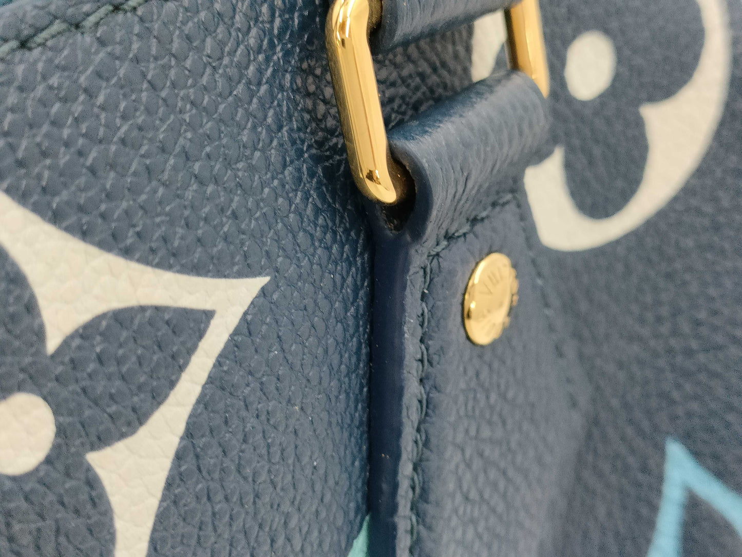 LOUIS VUITTON Speedy Bandouliere 20 2-way Shoulder Bag, Blue, Gold Hardware, Monogram Empreinte, M46517, RFID Handbag