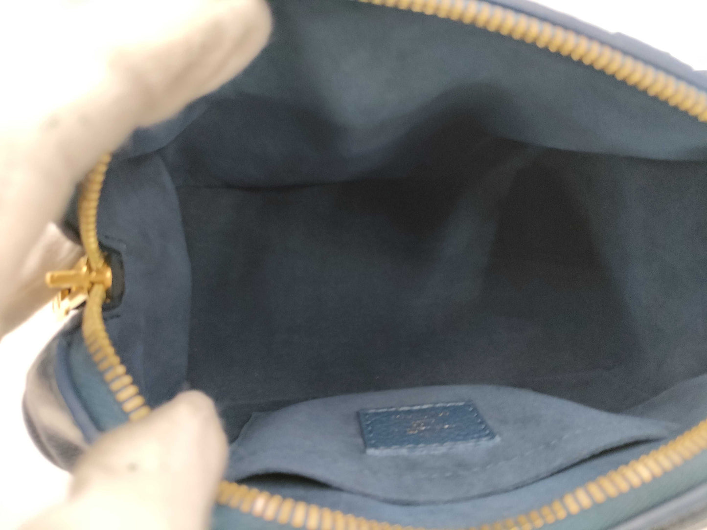 LOUIS VUITTON Speedy Bandouliere 20 2-way Shoulder Bag, Blue, Gold Hardware, Monogram Empreinte, M46517, RFID Handbag