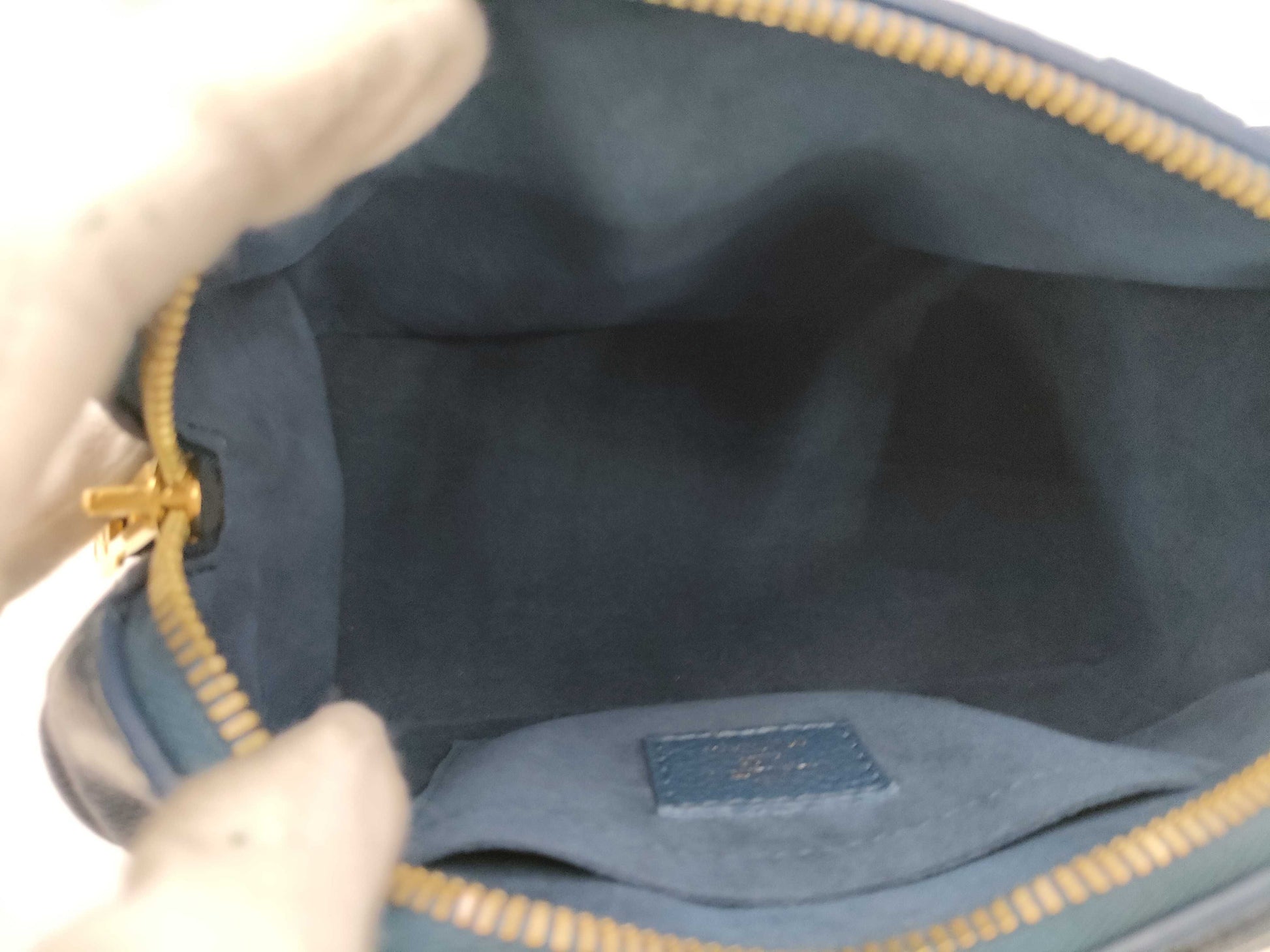 LOUIS VUITTON Speedy Bandouliere 20 2-way Shoulder Bag, Blue, Gold Hardware, Monogram Empreinte, M46517, RFID Handbag