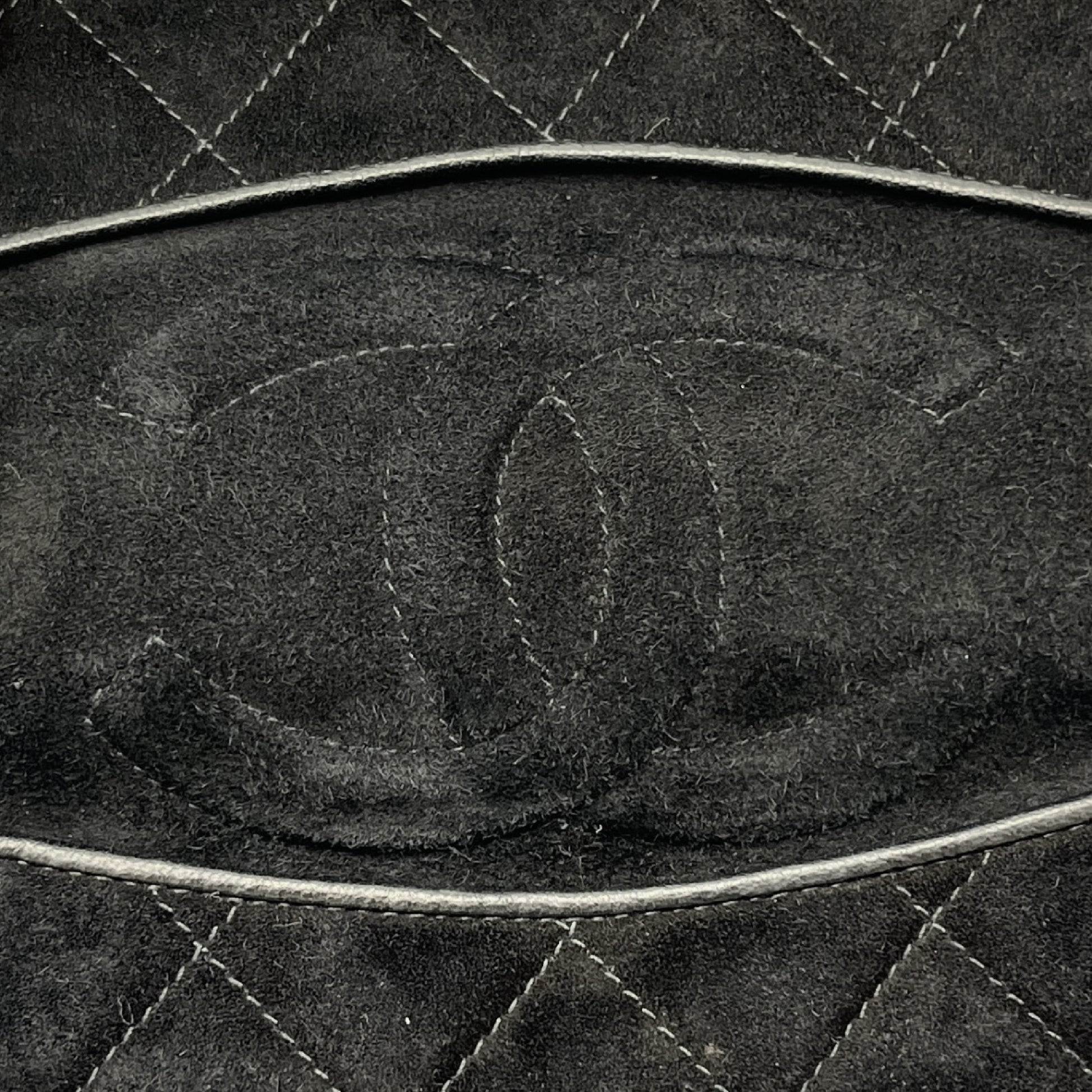 CHANEL Matelasse Coco Mark Suede Chain Shoulder Bag