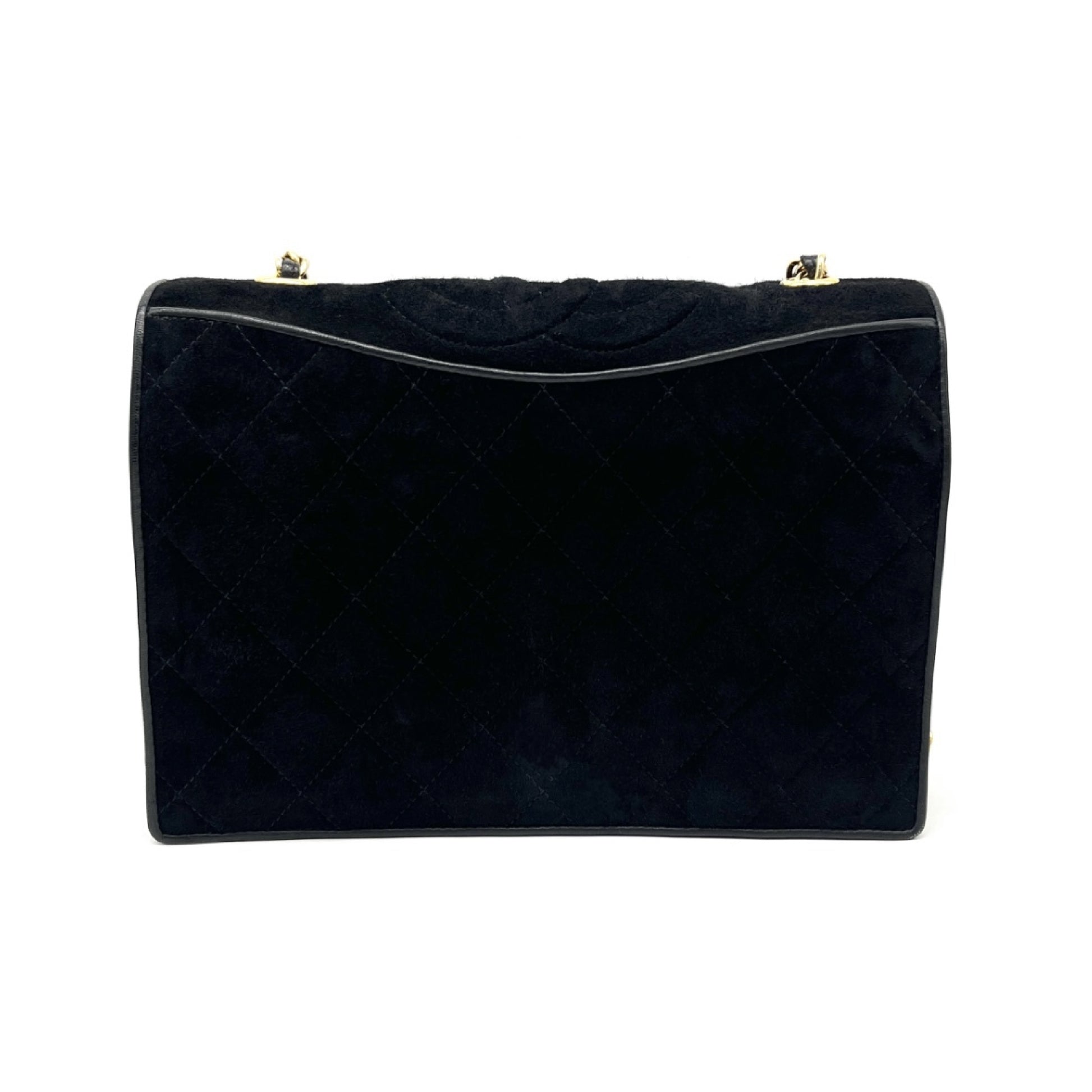 CHANEL Matelasse Coco Mark Suede Chain Shoulder Bag