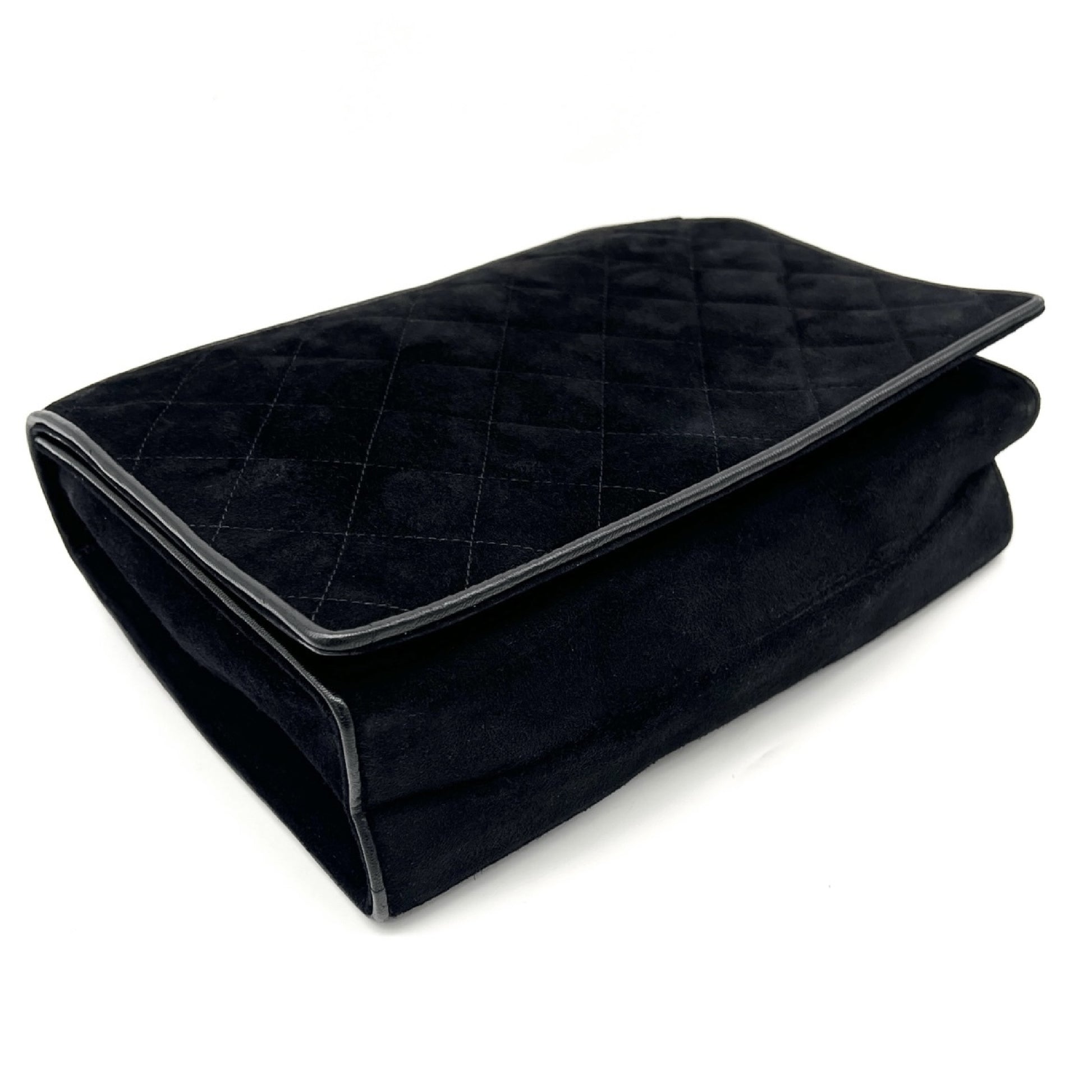 CHANEL Matelasse Coco Mark Suede Chain Shoulder Bag