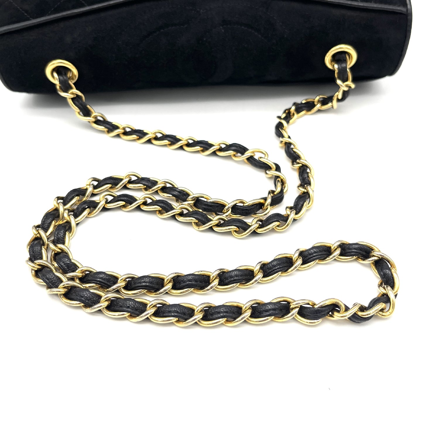 CHANEL Matelasse Coco Mark Suede Chain Shoulder Bag