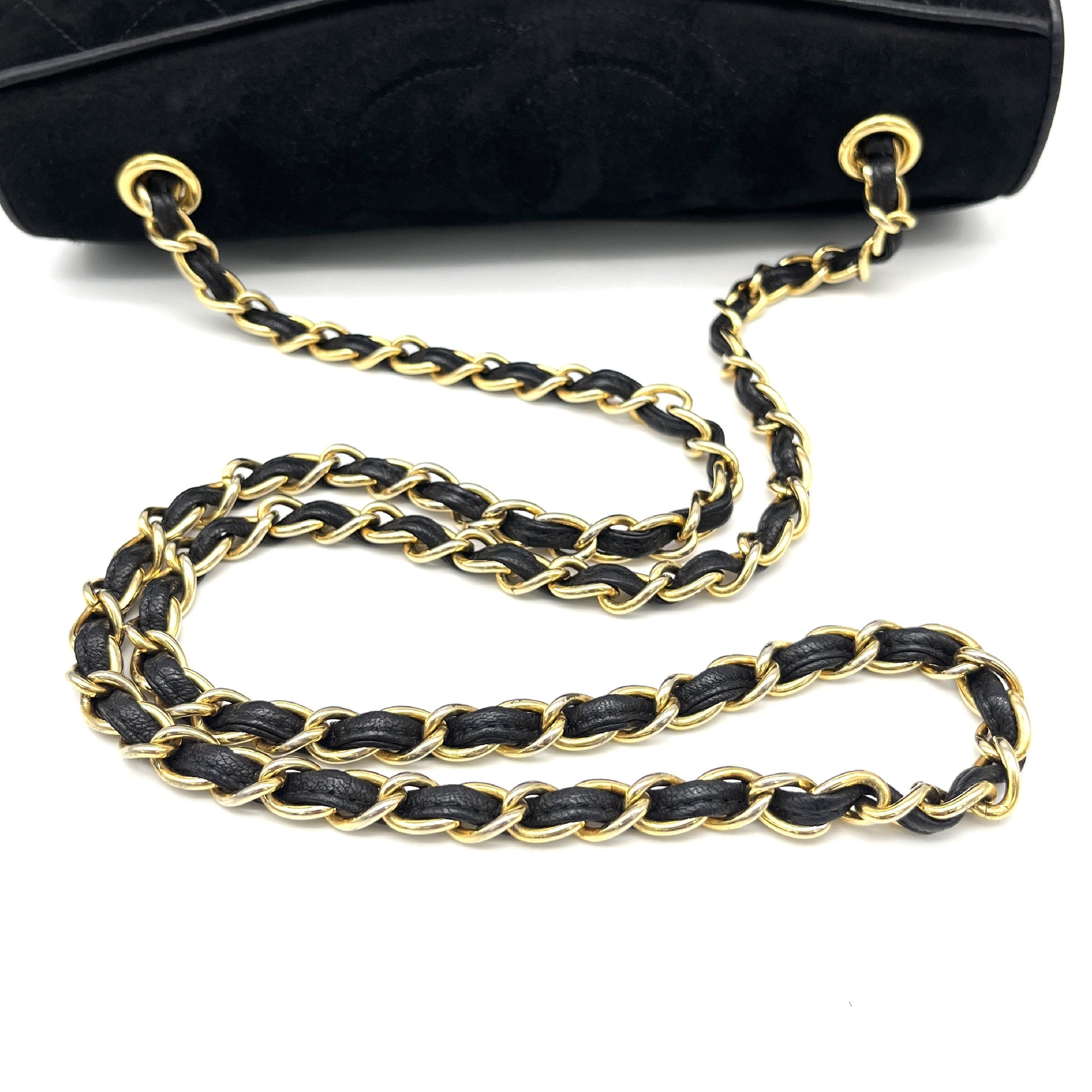 CHANEL Matelasse Coco Mark Suede Chain Shoulder Bag