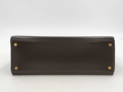 HERMES Kelly 32 dark brown handbag