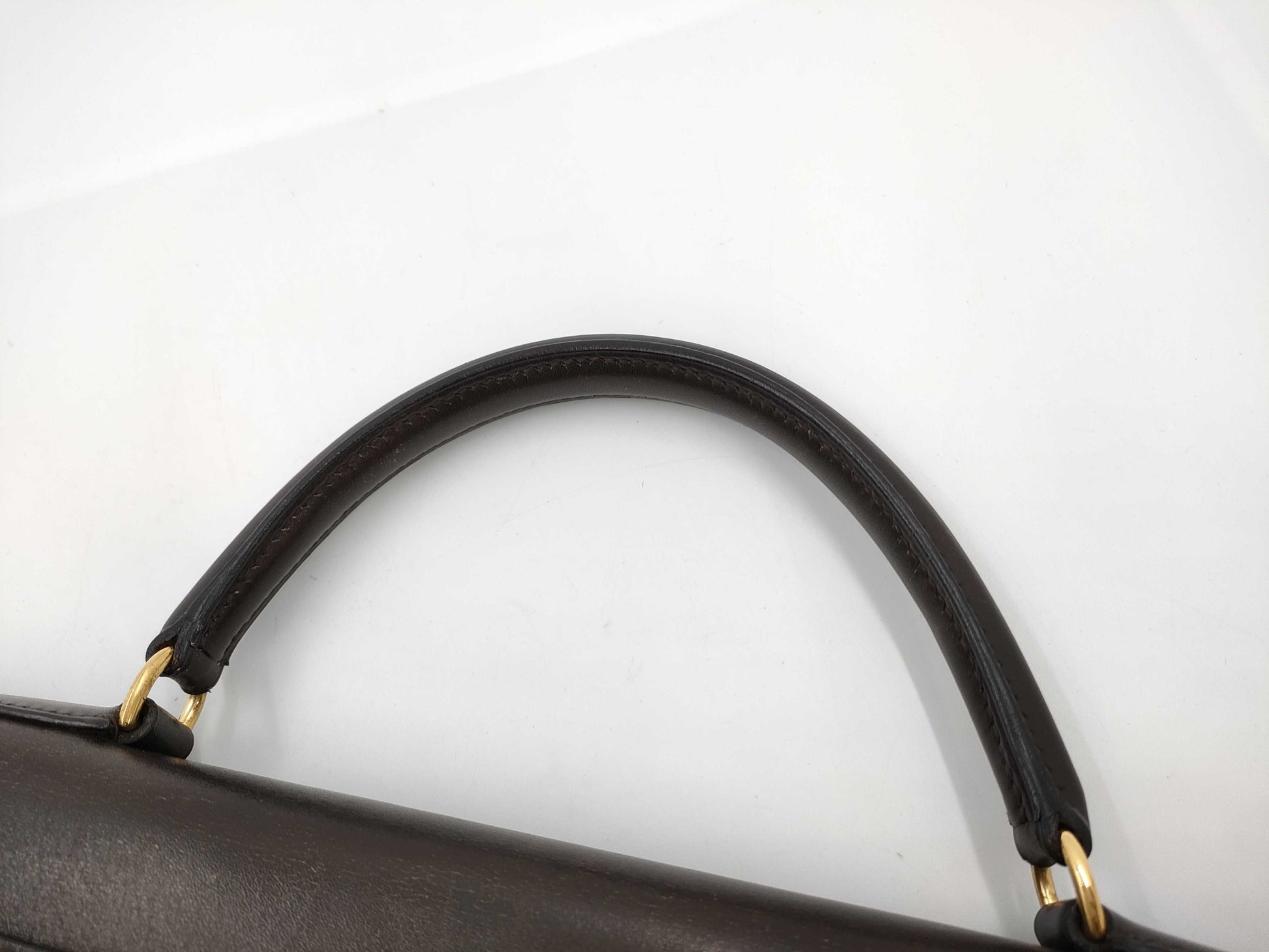 HERMES Kelly 32 dark brown handbag