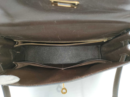 HERMES Kelly 32 dark brown handbag