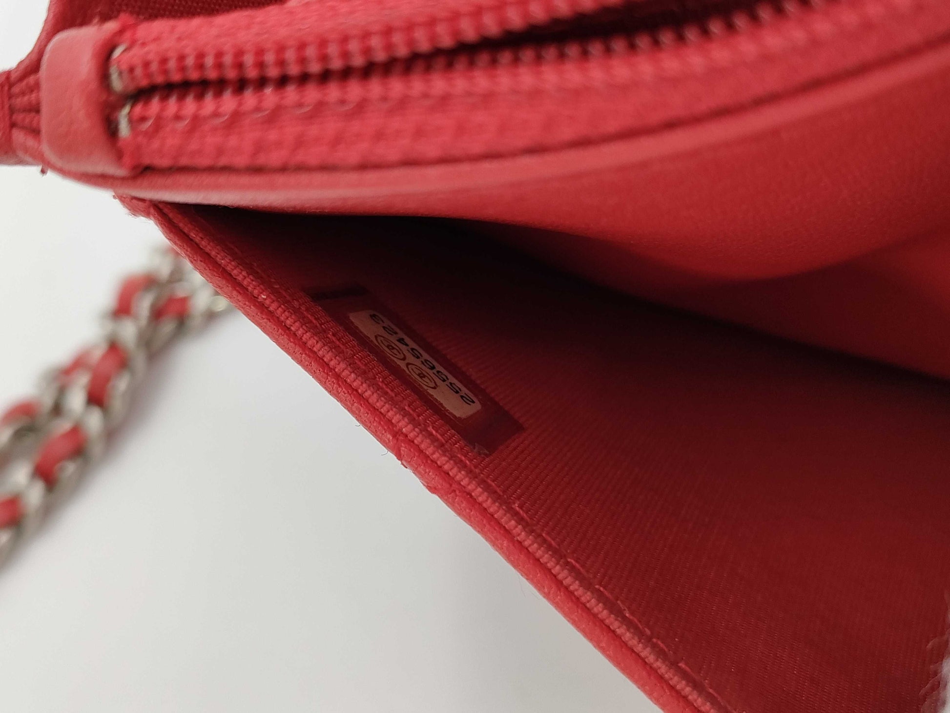 CHANEL Matelasse Chain Wallet Red/Silver Hardware Shoulder Bag