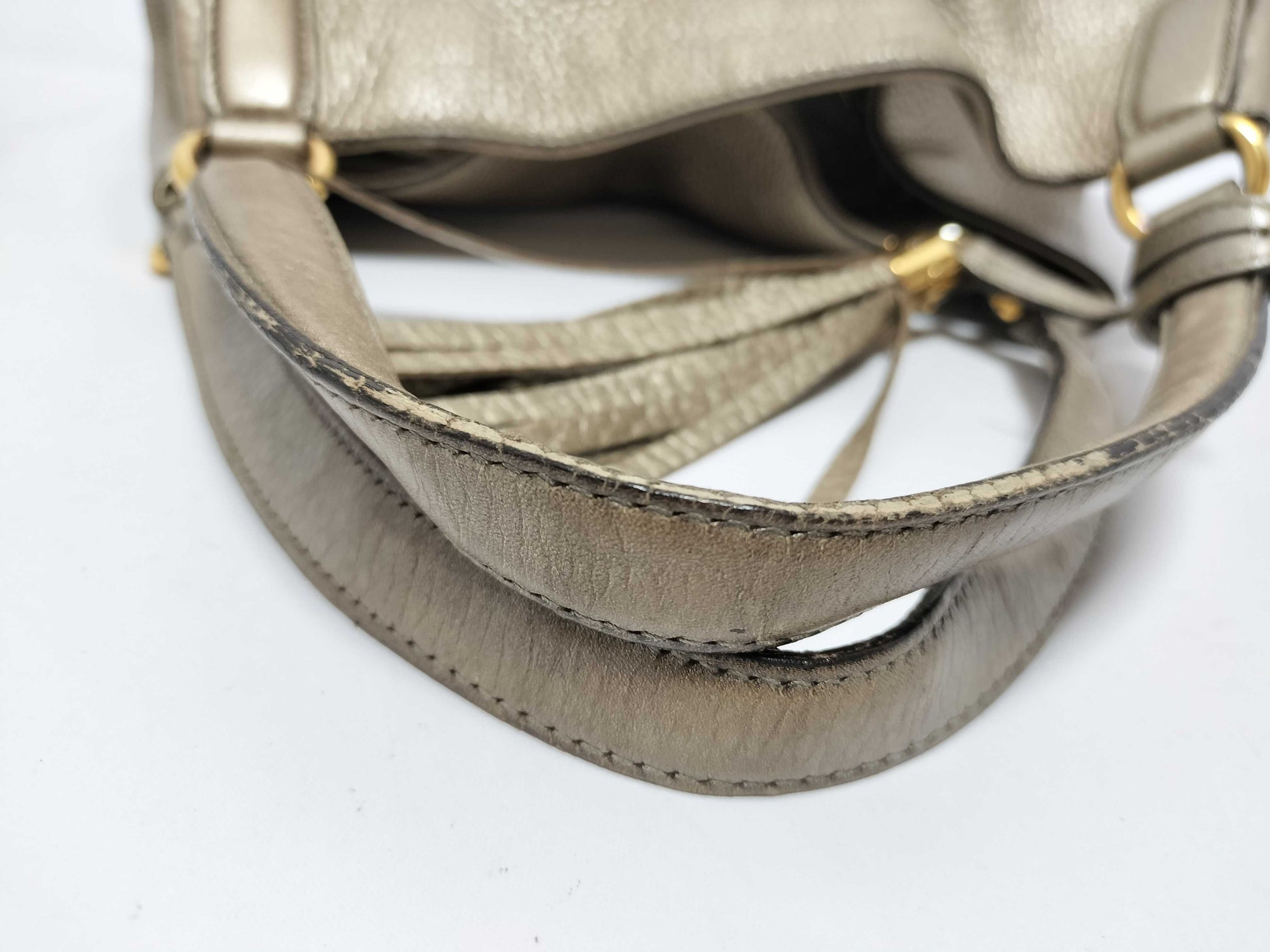 GUCCI Soho Leather Shoulder Bag, Gray, 282309, Handbag