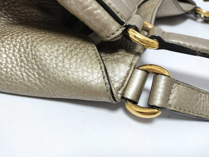 GUCCI Soho Leather Shoulder Bag, Gray, 282309, Handbag