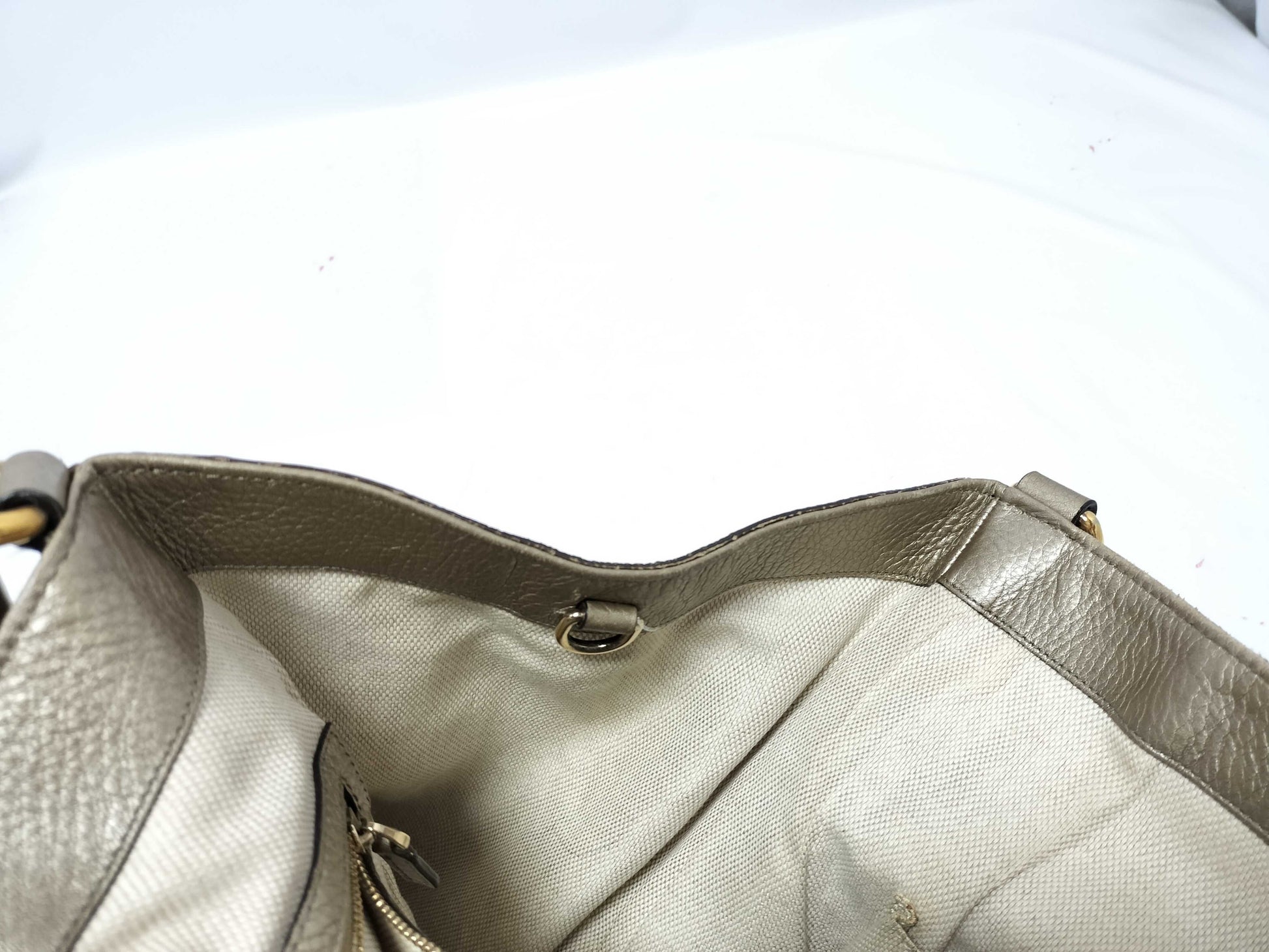 GUCCI Soho Leather Shoulder Bag, Gray, 282309, Handbag