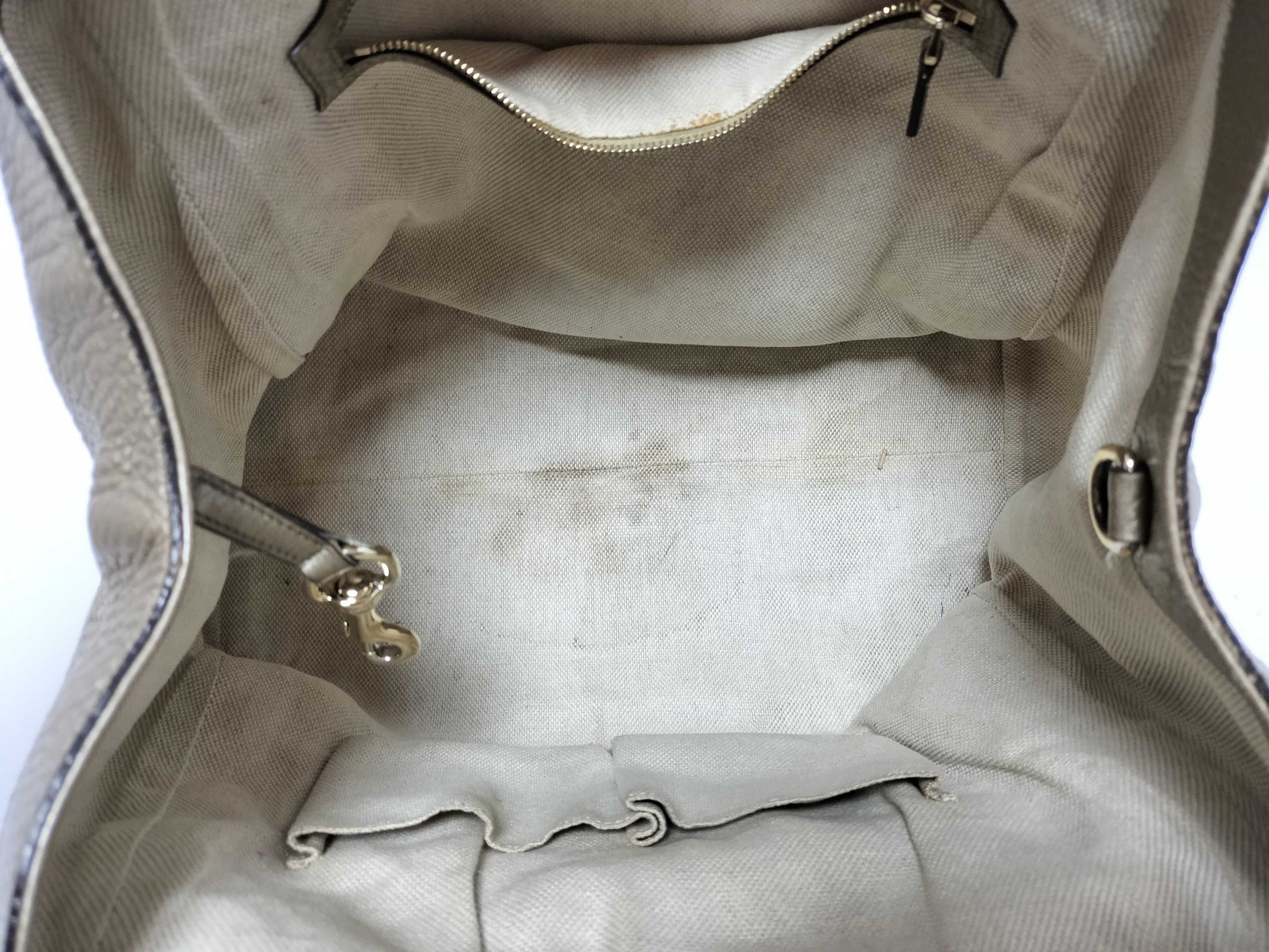 GUCCI Soho Leather Shoulder Bag, Gray, 282309, Handbag