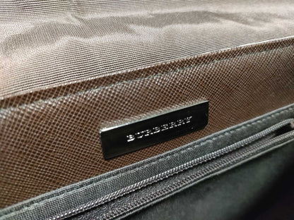 BURBERRY semi-shoulder beige checked shoulder bag