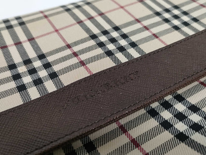 BURBERRY semi-shoulder beige checked shoulder bag