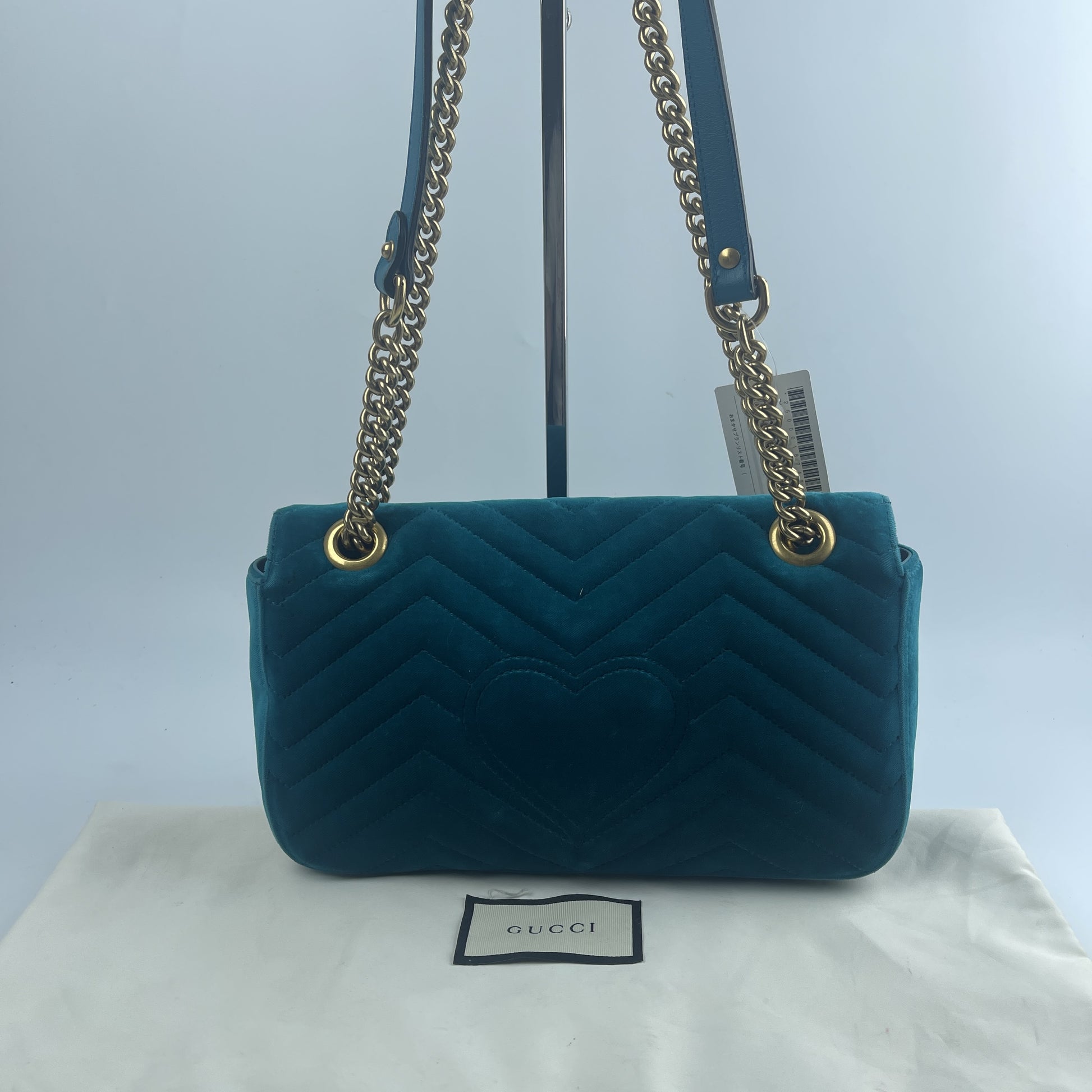 GUCCI GG Marmont Velour Chain Shoulder Bag