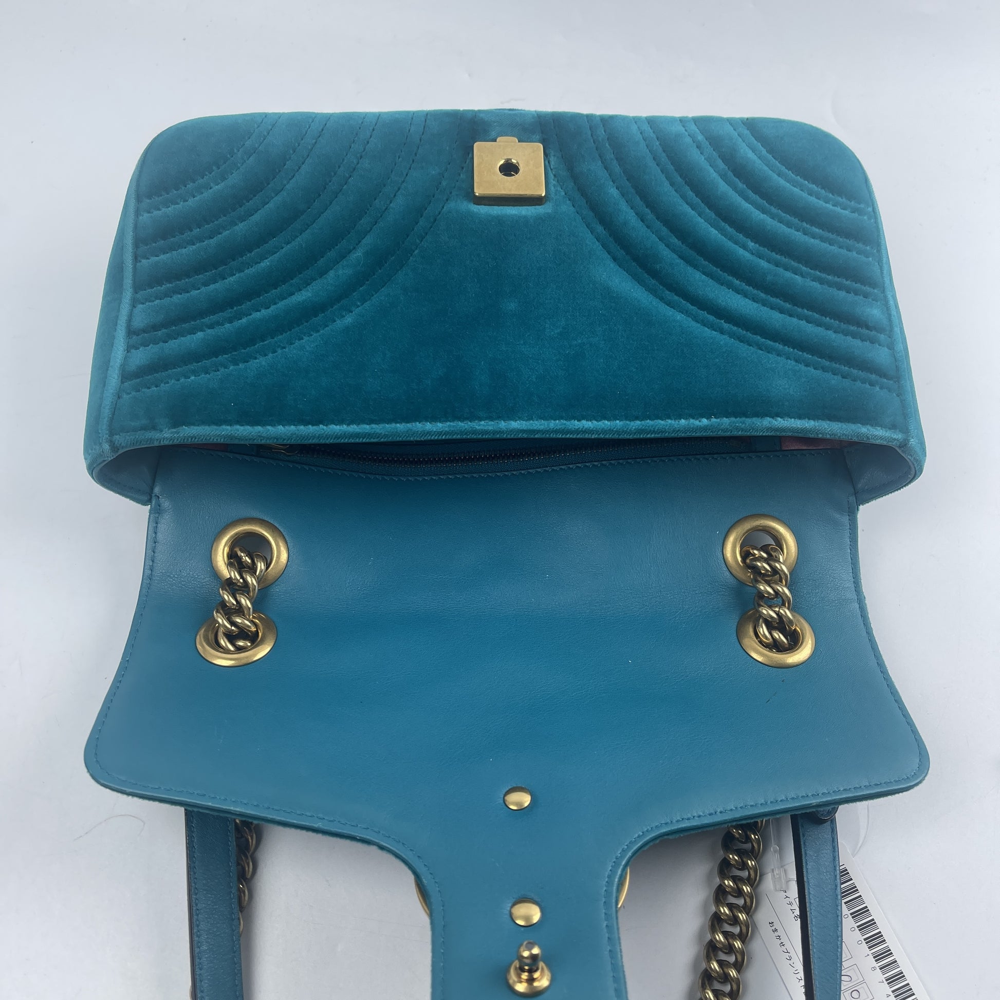 GUCCI GG Marmont Velour Chain Shoulder Bag