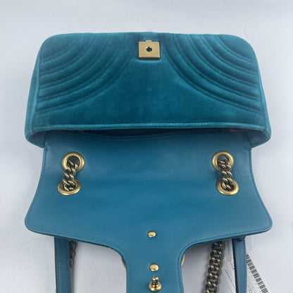 GUCCI GG Marmont Velour Chain Shoulder Bag
