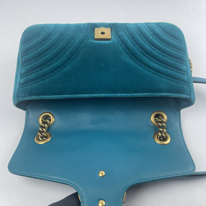 GUCCI GG Marmont Velour Chain Shoulder Bag