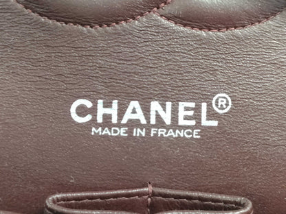 CHANEL Chain Shoulder Bag / Matelasse / 25cm / Double Flap / Lambskin / Black / Card Sticker Included, No. 6