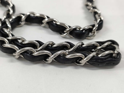 CHANEL Chain Shoulder Bag / Matelasse / 25cm / Double Flap / Lambskin / Black / Card Sticker Included, No. 6