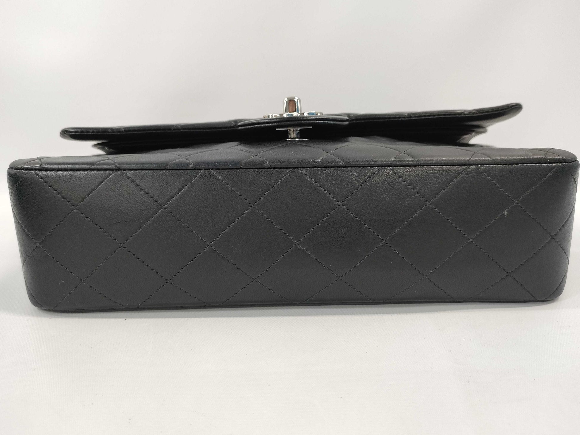 CHANEL Chain Shoulder Bag / Matelasse / 25cm / Double Flap / Lambskin / Black / Card Sticker Included, No. 6