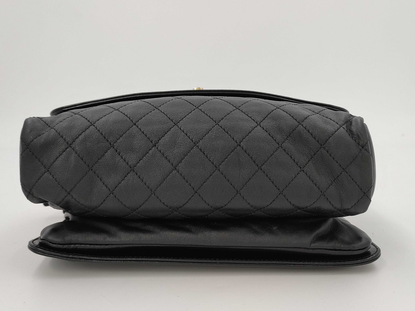 CHANEL Shoulder Bag Chain Shoulder Black Coco Mark Turn Lock Lambskin Matelasse