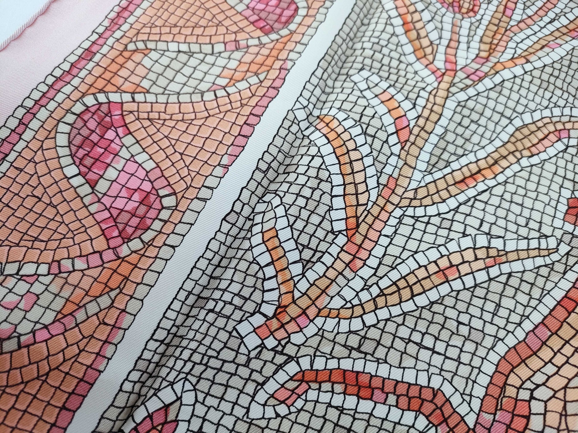 HERMES Large Carré Scarf Pavement Mosaic 1970 Other Accessories