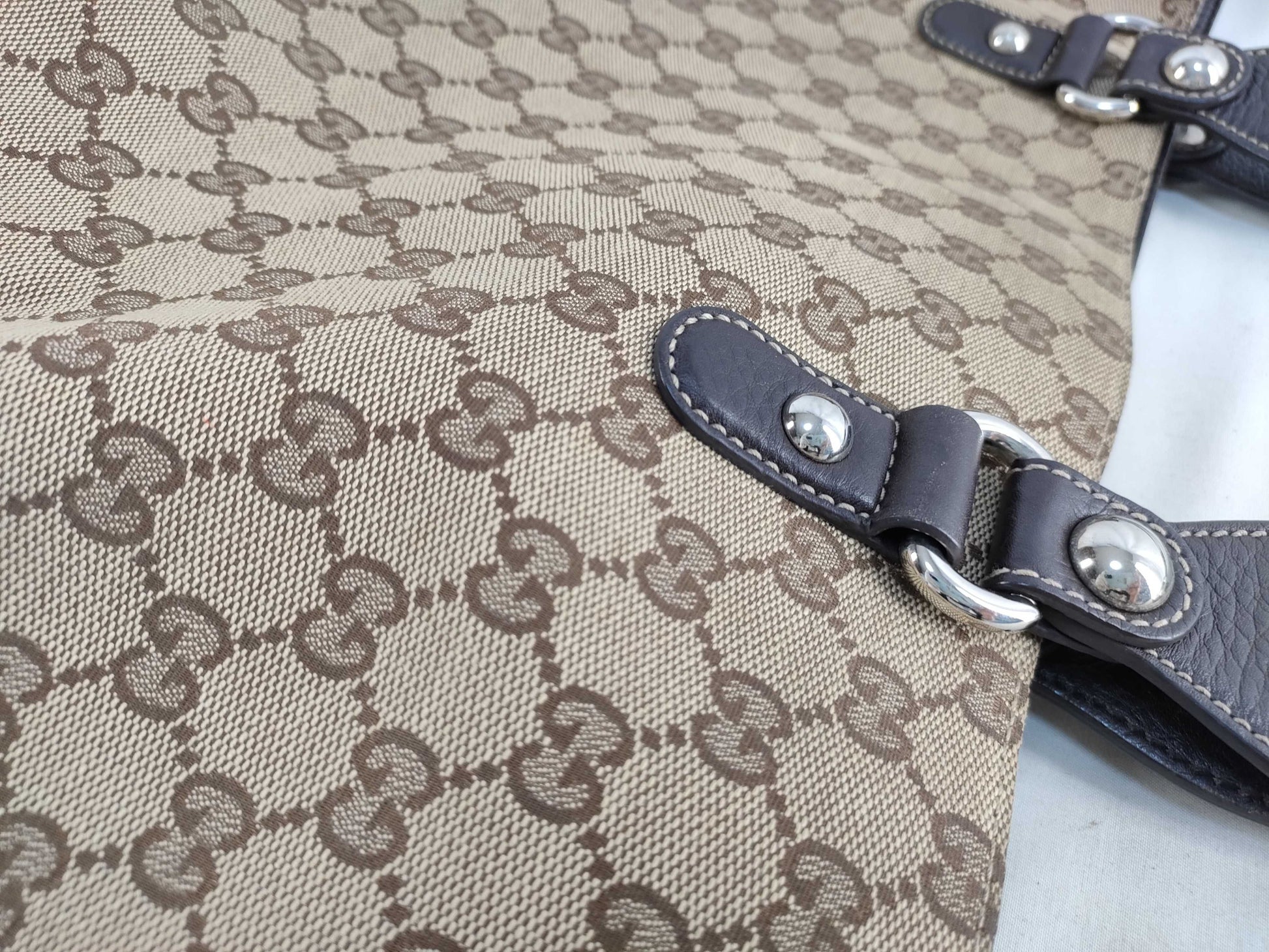 GUCCI Horsebit Canvas Tote Bag