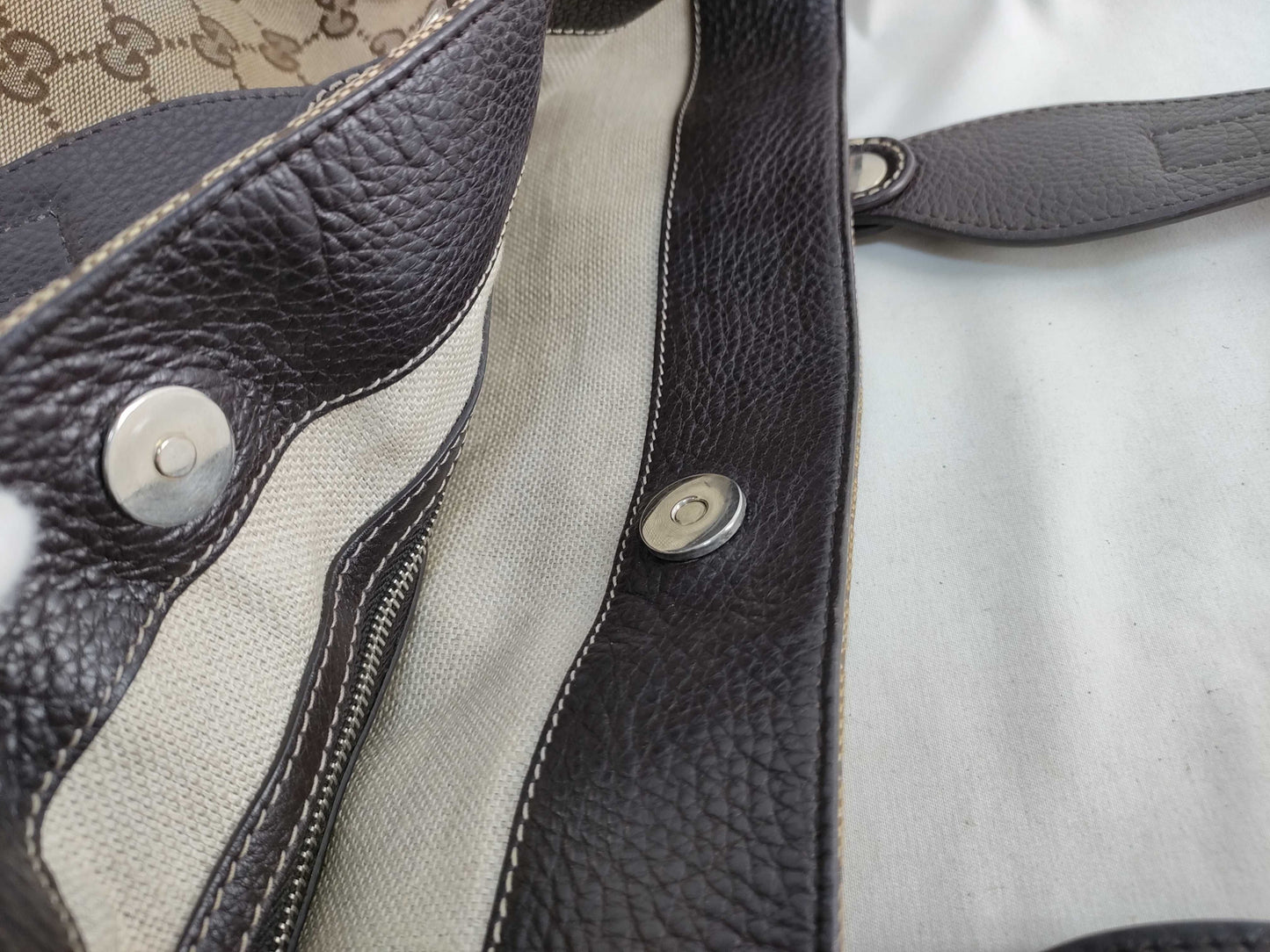 GUCCI Horsebit Canvas Tote Bag