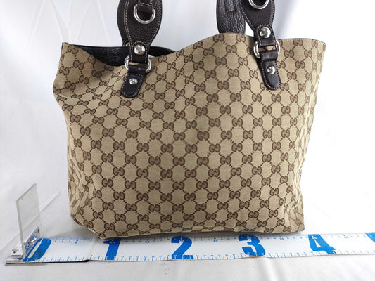 GUCCI Horsebit Canvas Tote Bag