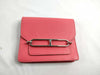 HERMES Lauris Slim Wallet in Orange Pink Goatskin with Silver Hardware and U Stamp