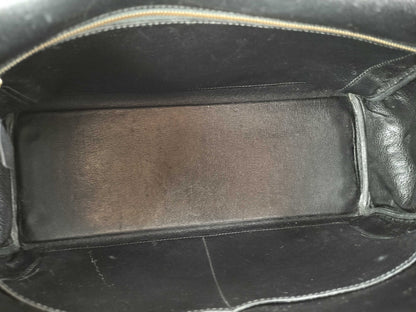 HERMES Kelly 32 Noir Shoulder Bag in Black and Red Calfskin with GP Hardware 