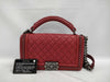 CHANEL Boy Chanel 2-Way Chain Shoulder Bag in Calfskin, Red