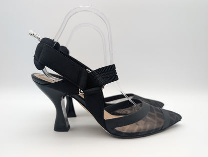FENDI Fendi Collibri Zucca Slingback Pumps Sandals Mule 37 2/1